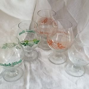 Lot of 6 tulip beer glasses Wicked Weed